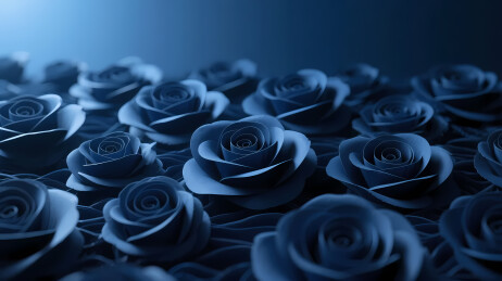 深蓝玫瑰花簇