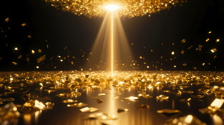 金色光束与浮点深空