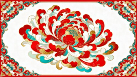 传统缠枝纹国风主视觉