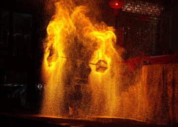 传统技艺火壶表演