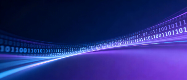 数字二进制代码流动的科技画面