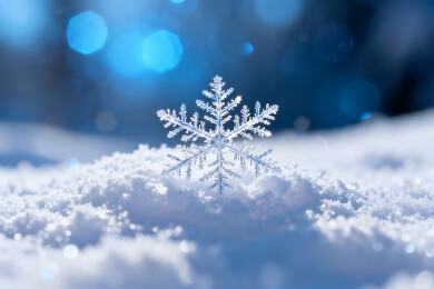 精致雪花静卧雪堆