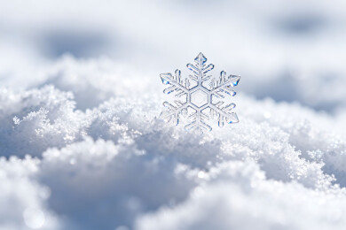 晶莹雪花静卧雪堆
