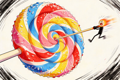 创意简笔人和棒棒糖的插画艺术