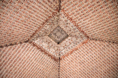 敦煌石窟穹顶千佛纹样古代佛教彩绘壁画