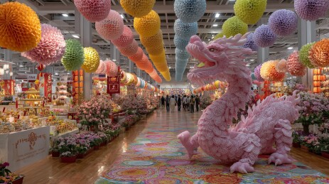 中国新年神龙造型花灯