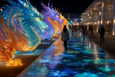 中国新年神龙造型花灯