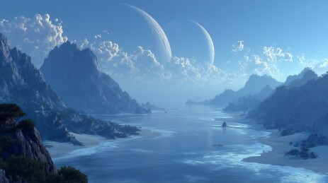 外星球奇幻山峰地貌
