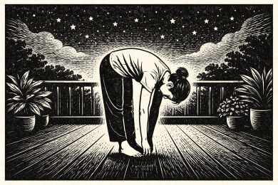 星夜下的静态拉伸