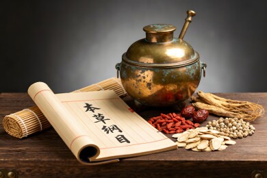 传统中药药材与古籍展示