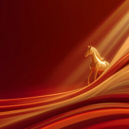 抽象金光马场景   