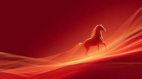 抽象金光马场景   