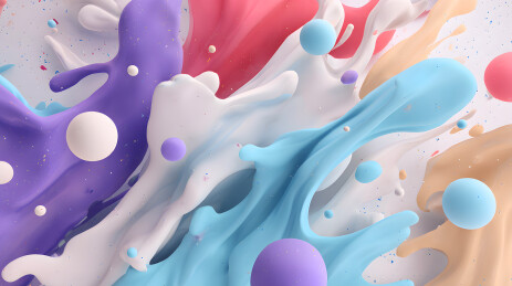 多彩3D液体泼溅艺术