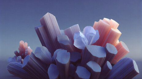 色彩柔和的晶体簇