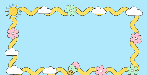 夏天阳光主题边框插图