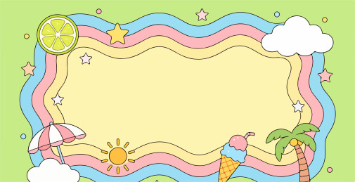 夏天阳光主题边框插图