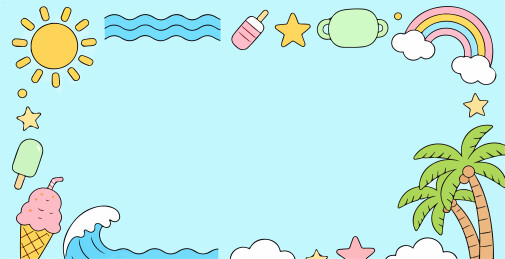 夏天阳光主题边框插图