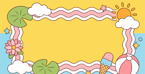 夏天阳光主题边框插图