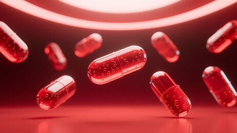 红色胶囊悬浮科技风