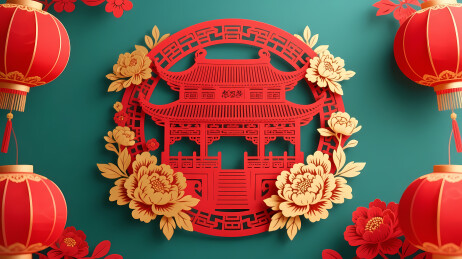 喜庆红色囍字剪纸