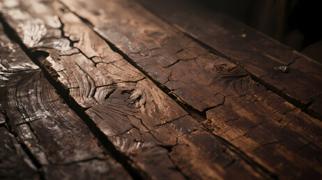 深棕木纹裂痕特写