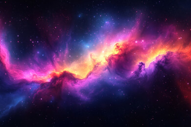 星云中的彩色气体云