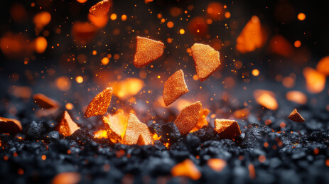 飞溅的炽热碎块