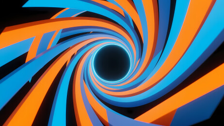 蓝橙螺旋黑底图案