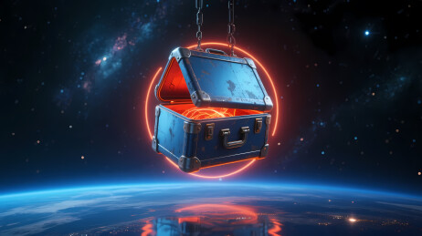 红色球形太空装置