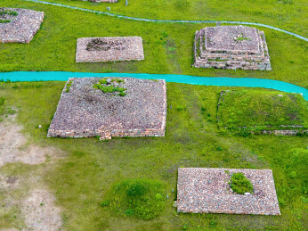 中国吉林通化集安高句丽丸都山城航拍风光