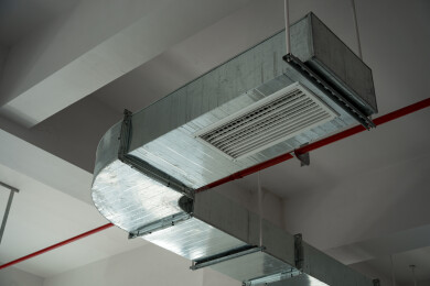 金属通风管道吊顶安装实景