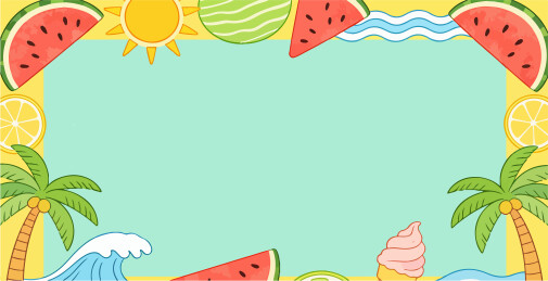 夏天阳光主题边框插图