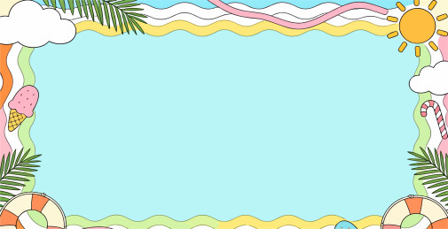 夏天阳光主题边框插图