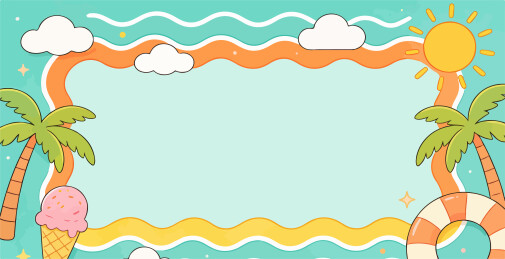 夏天阳光主题边框插图