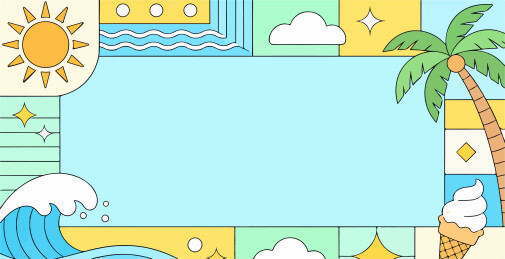夏天阳光主题边框插图