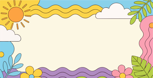 夏天阳光主题边框插图