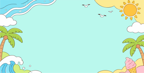 夏天阳光主题边框插图