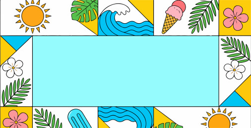 夏天阳光主题边框插图