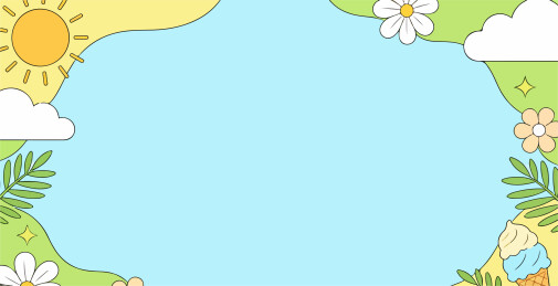 夏天阳光主题边框插图