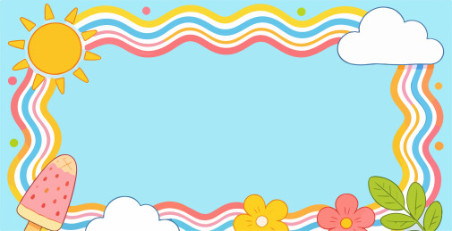 夏天阳光主题边框插图
