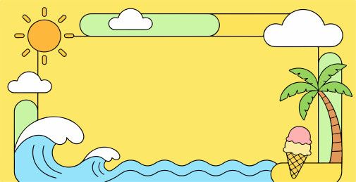 夏天阳光主题边框插图