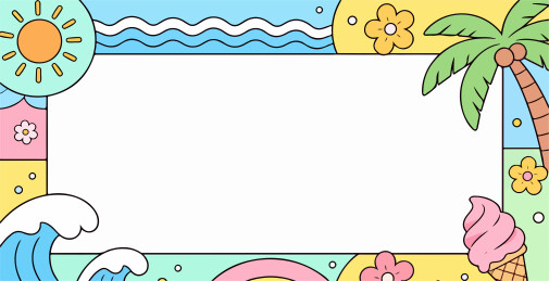 夏天阳光主题边框插图