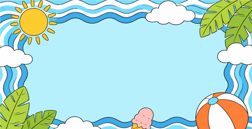 夏天阳光主题边框插图