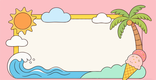 夏天阳光主题边框插图
