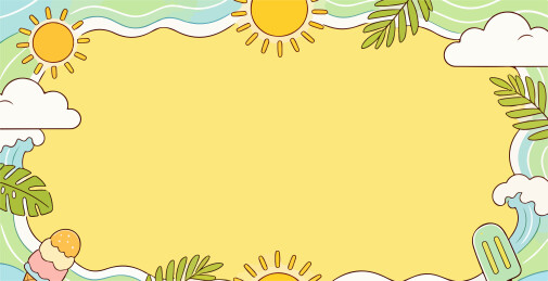 夏天阳光主题边框插图