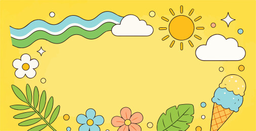 夏天阳光主题边框插图