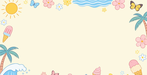 夏天阳光主题边框插图