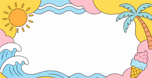 夏天阳光主题边框插图