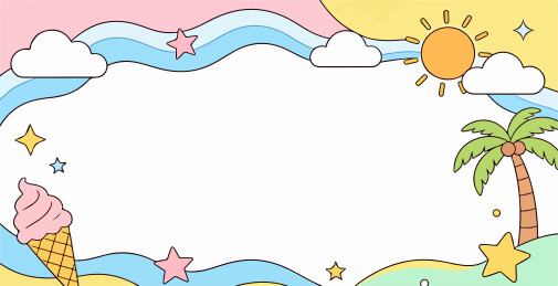 夏天阳光主题边框插图