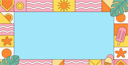 夏天阳光主题边框插图